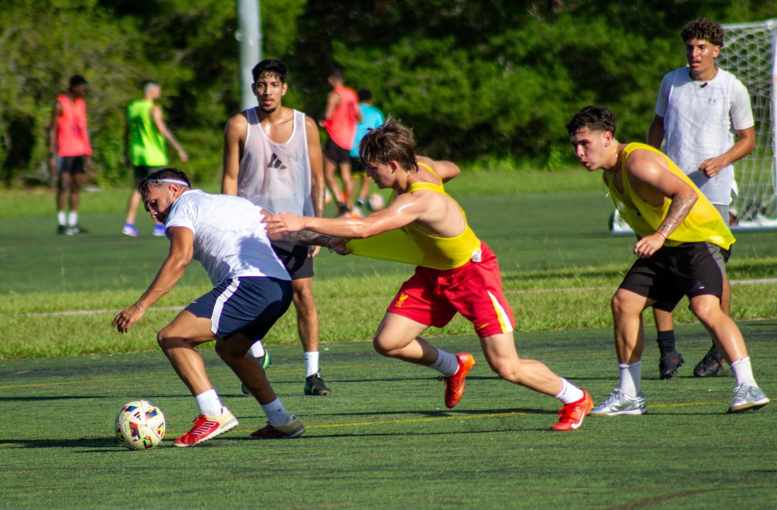 Midfield battle for possession